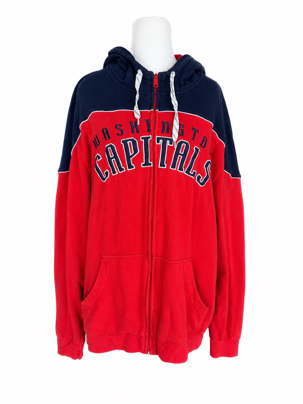 Vintage Reebok NHL Washington Capitals Full Zip Hoodie Face Off Collection Large
